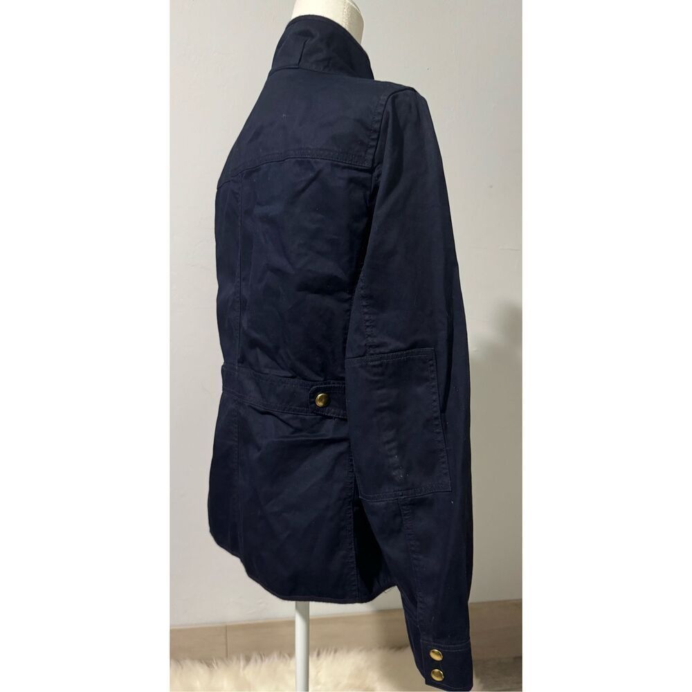 J. Crew Downtown Field utility jacket blue front zipper snap buttons L - Picture 8 of 13